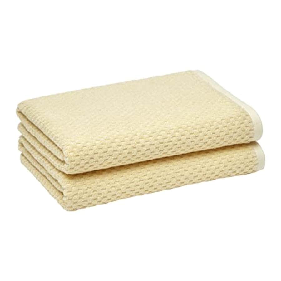 Amazon Basics Odor Resistant Textured Bath Towel, 30 x 54 Inches - 2-Pack, Yellow for $22
