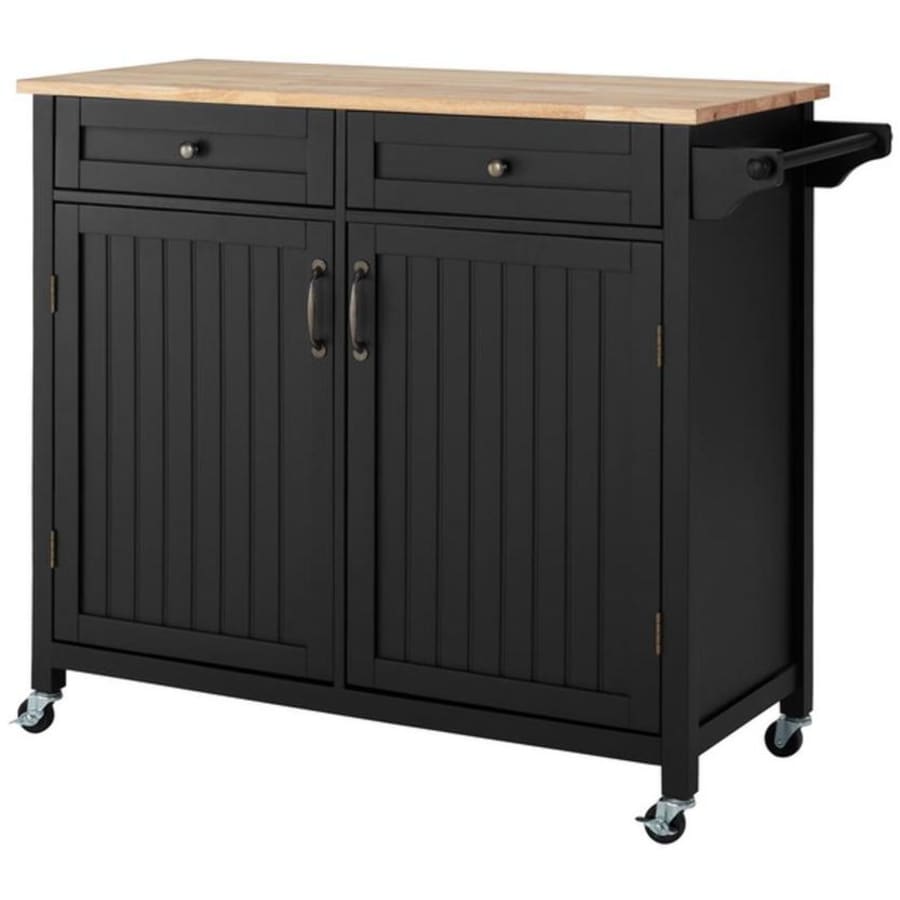 StyleWell Bainport Kitchen Cart w/ Rubberwood Butcher Block Top for $176