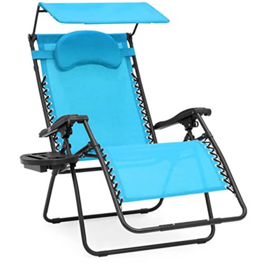 Best Choice Products Oversized Zero Gravity Reclining Lounge Patio Chair w/Folding Canopy Shade and for $132