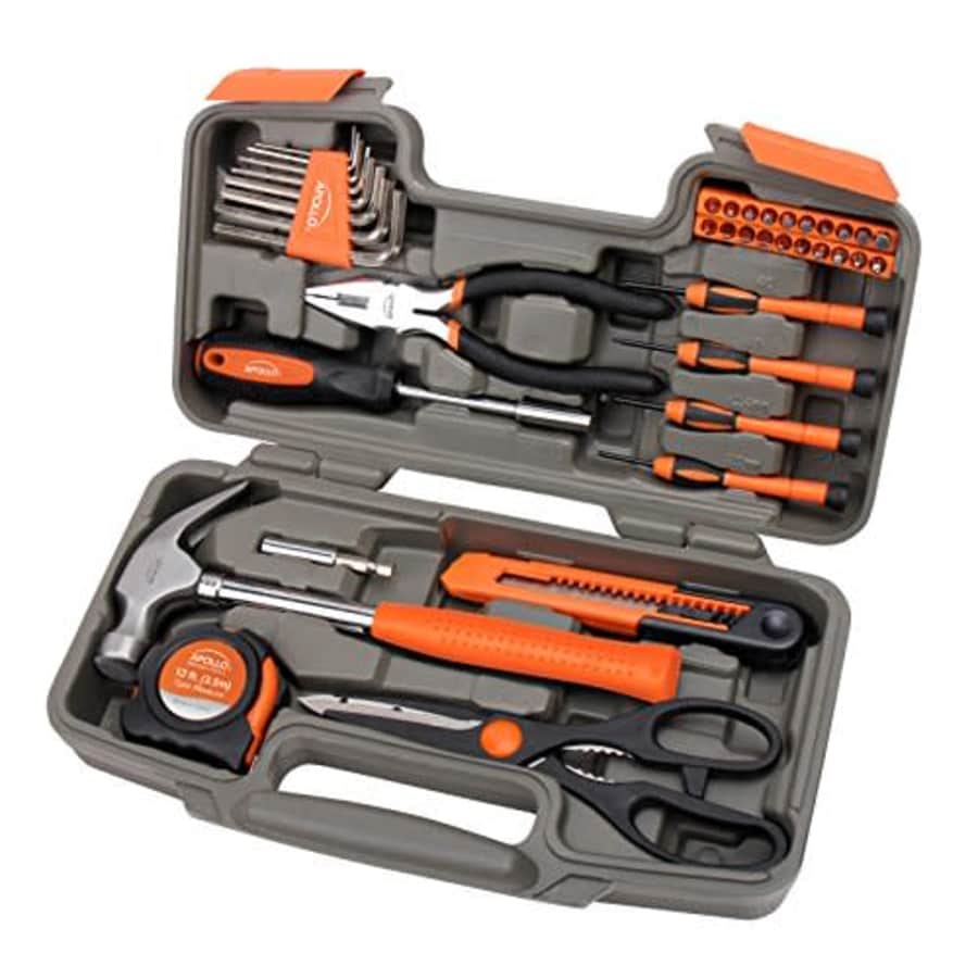 APOLLO TOOLS Original 39 Piece General Household Tool Set in Toolbox Storage Case with Essential for $30
