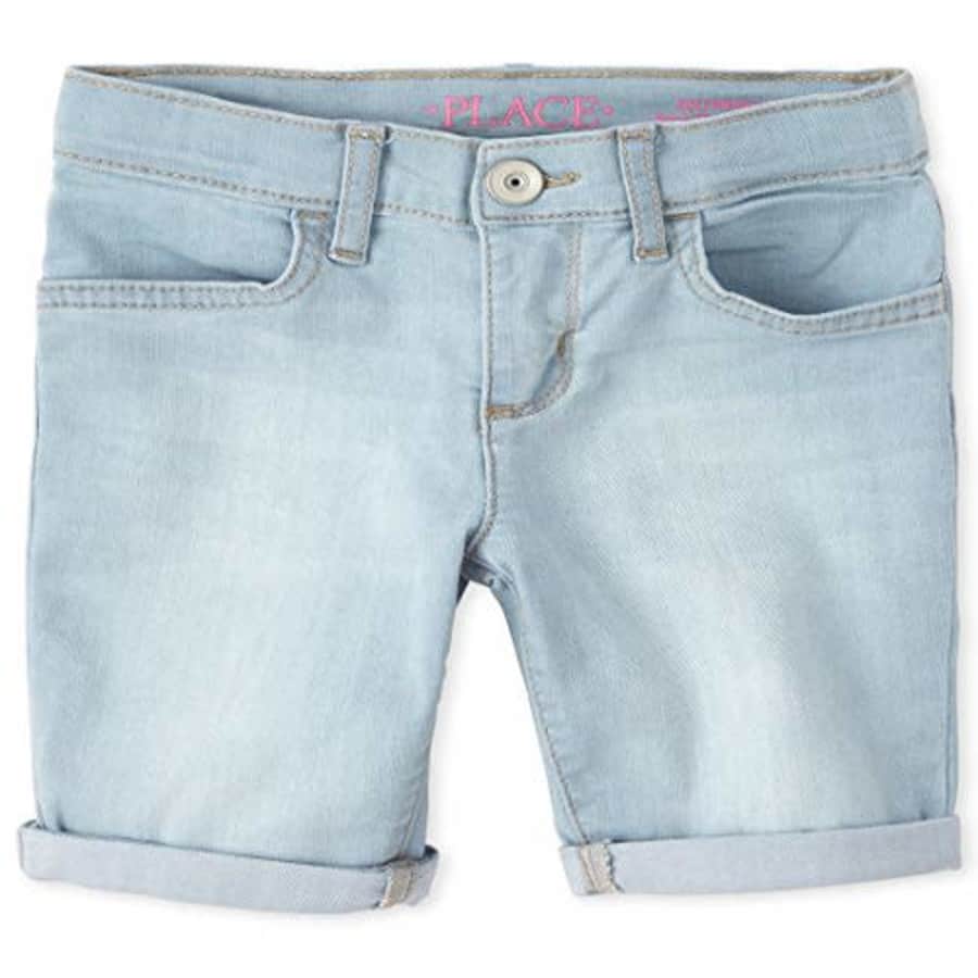 The Children's Place Girls' Plus Denim Skimmer Shorts, ICE WASH, 12P for $7 The Children's Place Girls' Plus Denim Skimmer Shorts, ICE WASH, 12P for $7