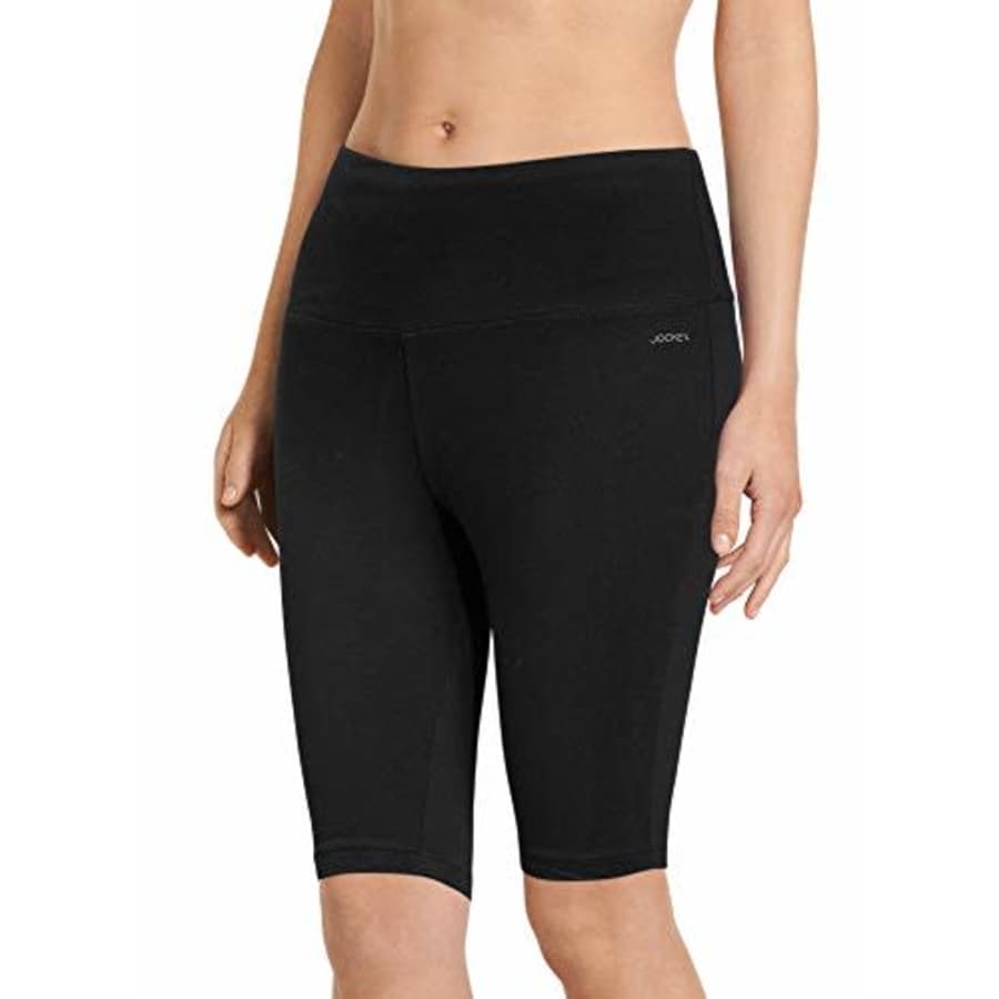 Jockey Women's Activewear High Waist Cotton Stretch Bike Short, Black, L for $30