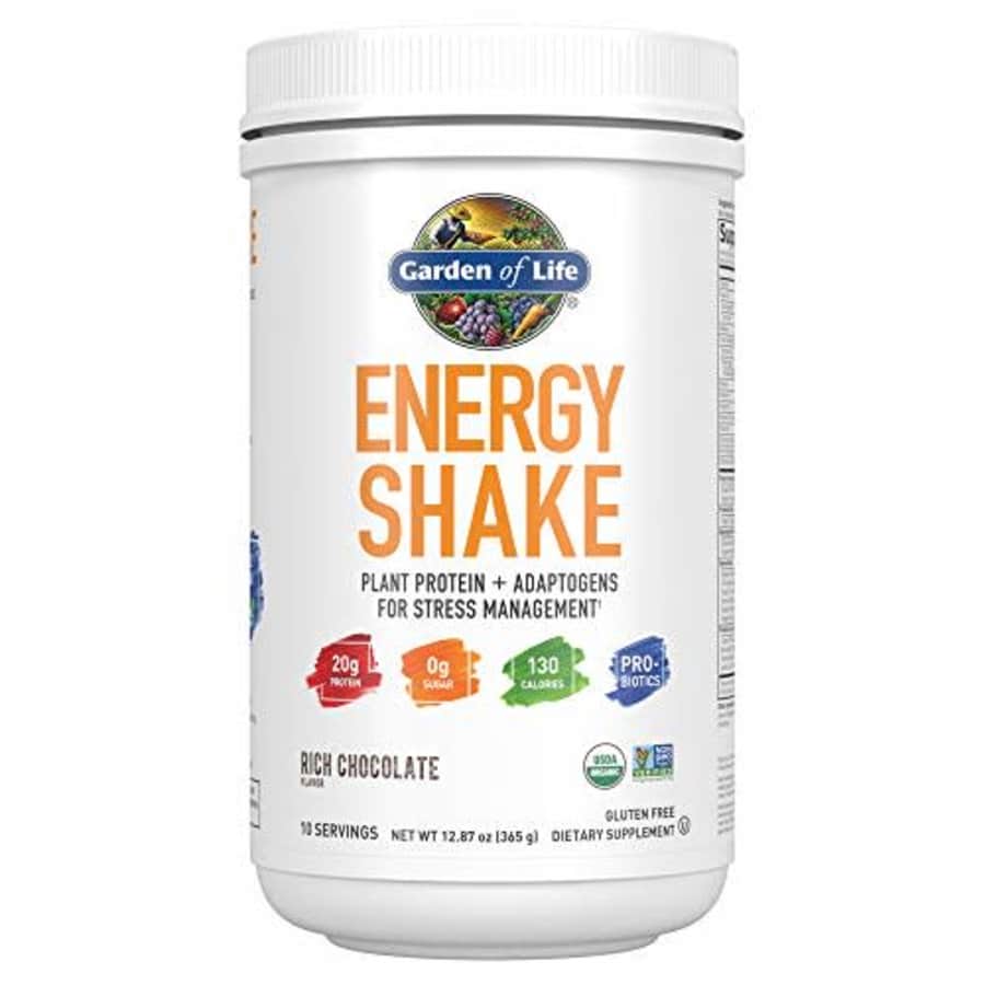Protein Powder Energy Shake + Adaptogens for Stress Management - Rich Chocolate - Garden of Life for $23 Protein Powder Energy Shake + Adaptogens for Stress Management - Rich Chocolate - Garden of Life for $23