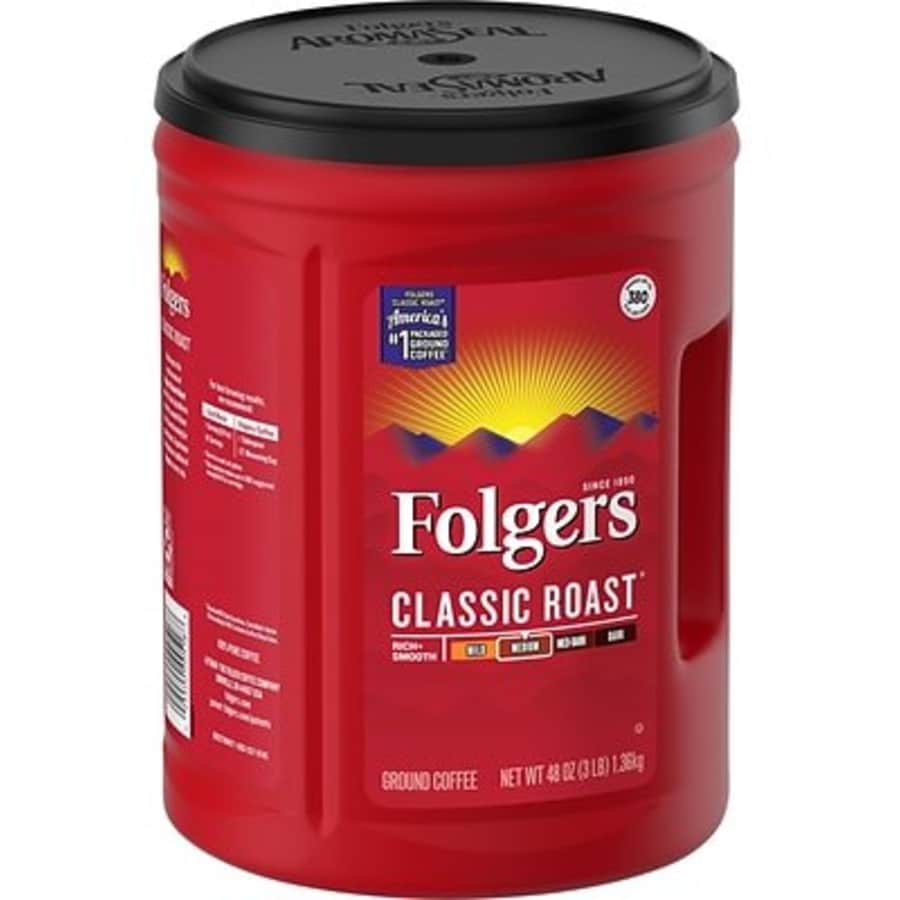 Folgers Classic Medium Roast 48-oz. Ground Coffee for $7