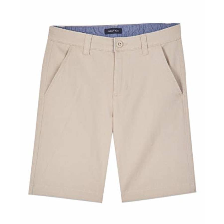 Nautica Boys' Stretch Twill Flat Front Shorts, Khaki, 12 for $21 Nautica Boys' Stretch Twill Flat Front Shorts, Khaki, 12 for $21