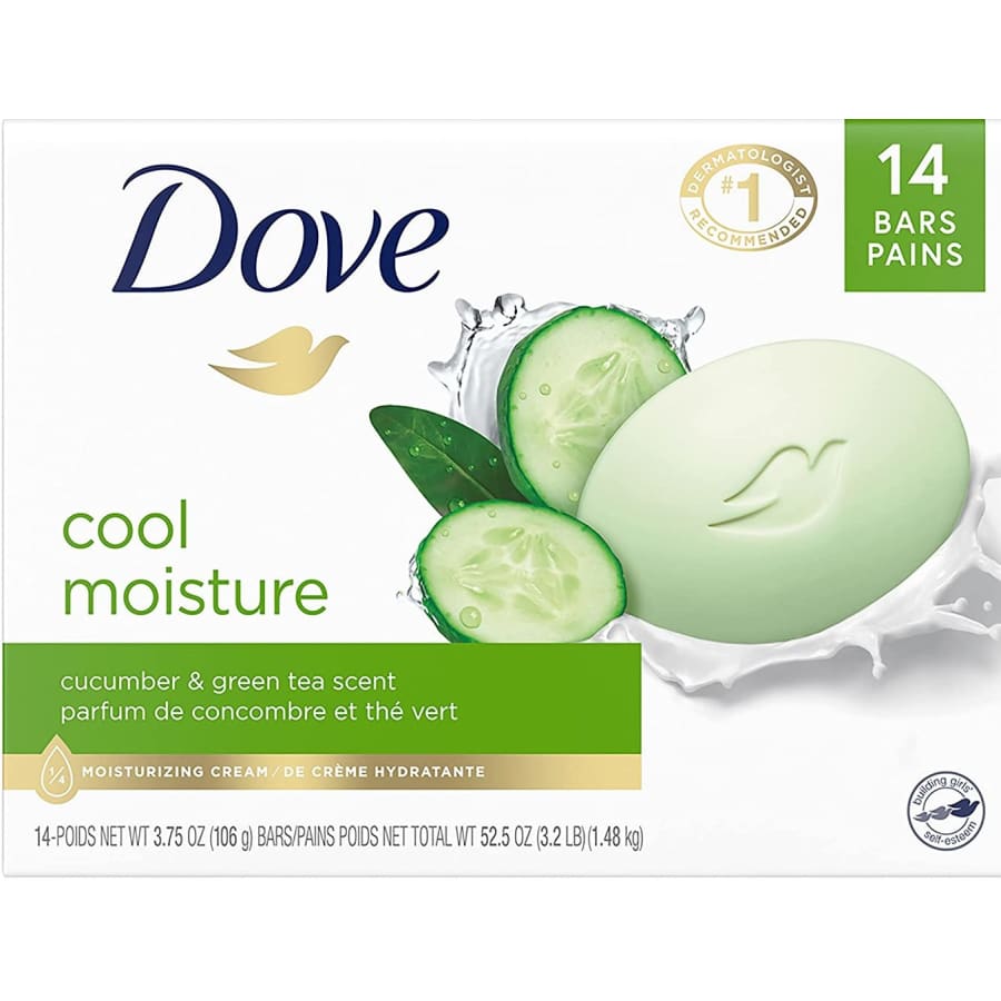 Dove 3.75-oz. Cool Moisture Beauty Bar 14-Pack for $15 via Sub & Save