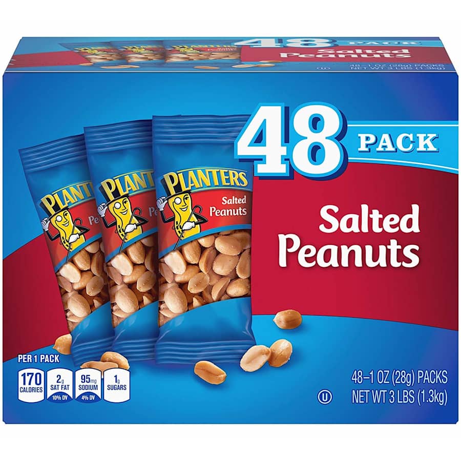 Planters Salted Peanuts 1-oz. Bag 48-Pack for $7 Planters Salted Peanuts 1-oz. Bag 48-Pack for $7