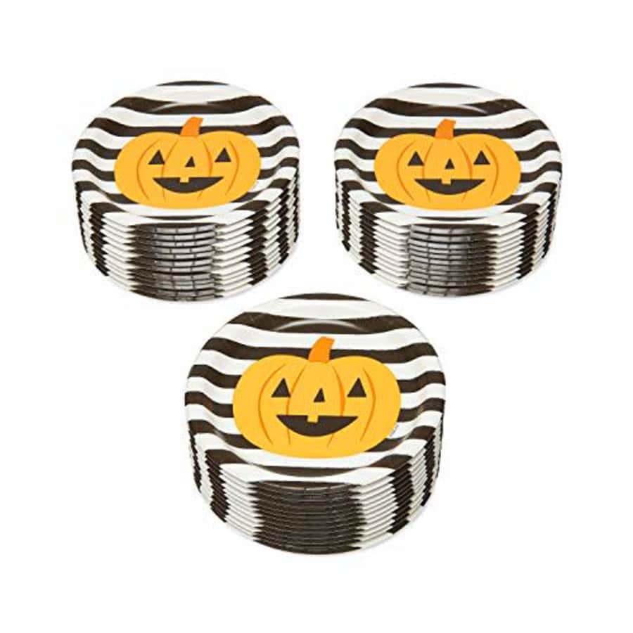 American Greetings Halloween Party Supplies, Pumpkin Paper Dessert Plates (36-Count) for $8