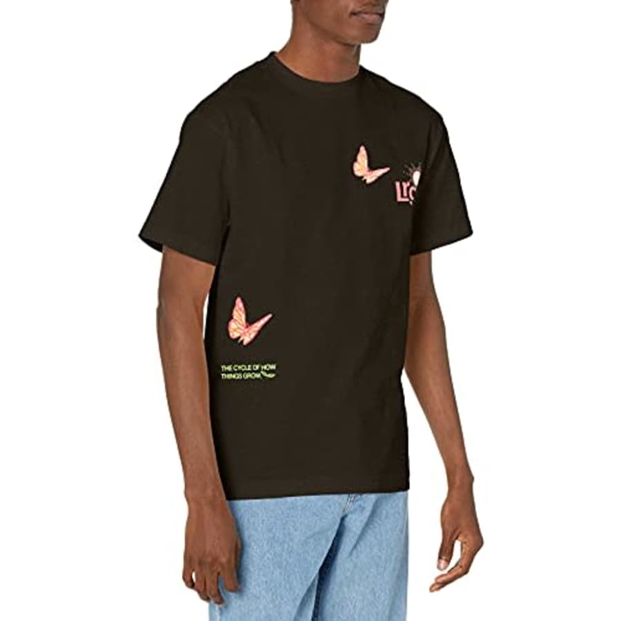 LRG Men's Spring 21 Graphic Designed Logo T-Shirt, Black, Small for $15