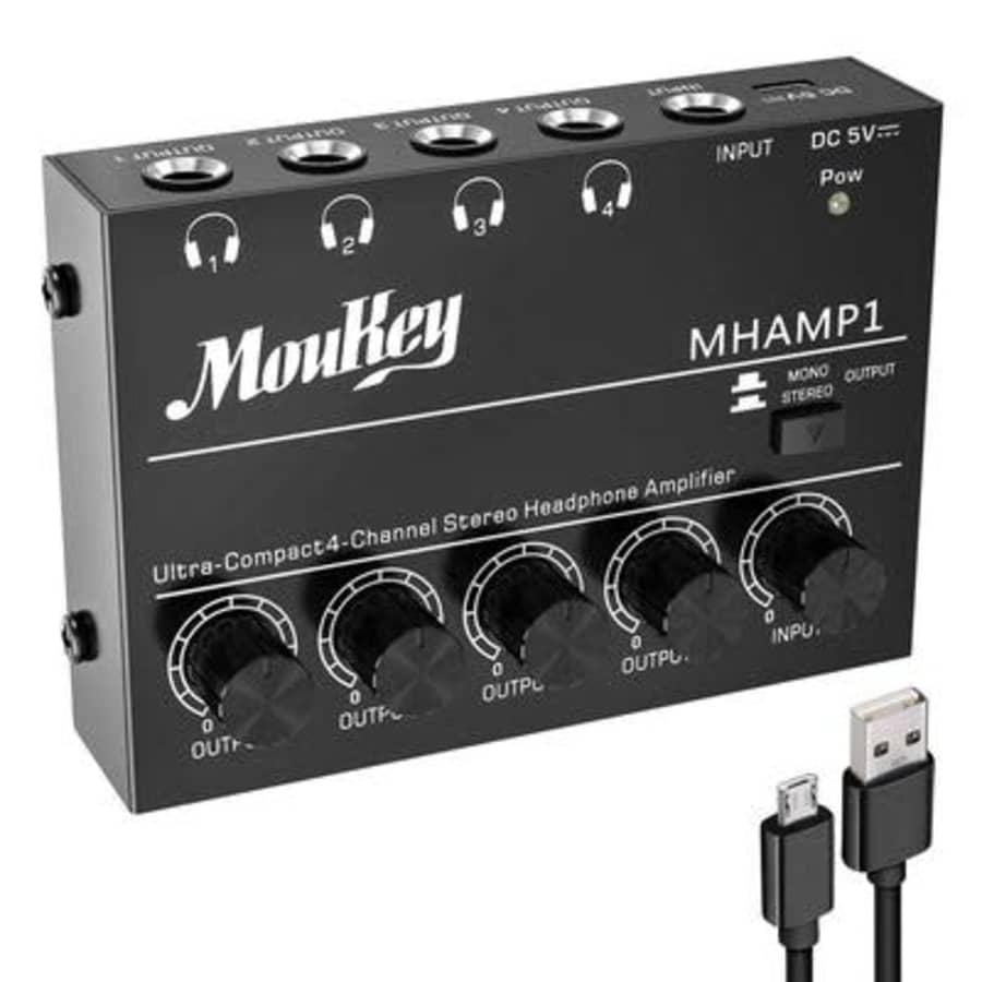 Moukey 4-Channel Headphone Amplifier for $10