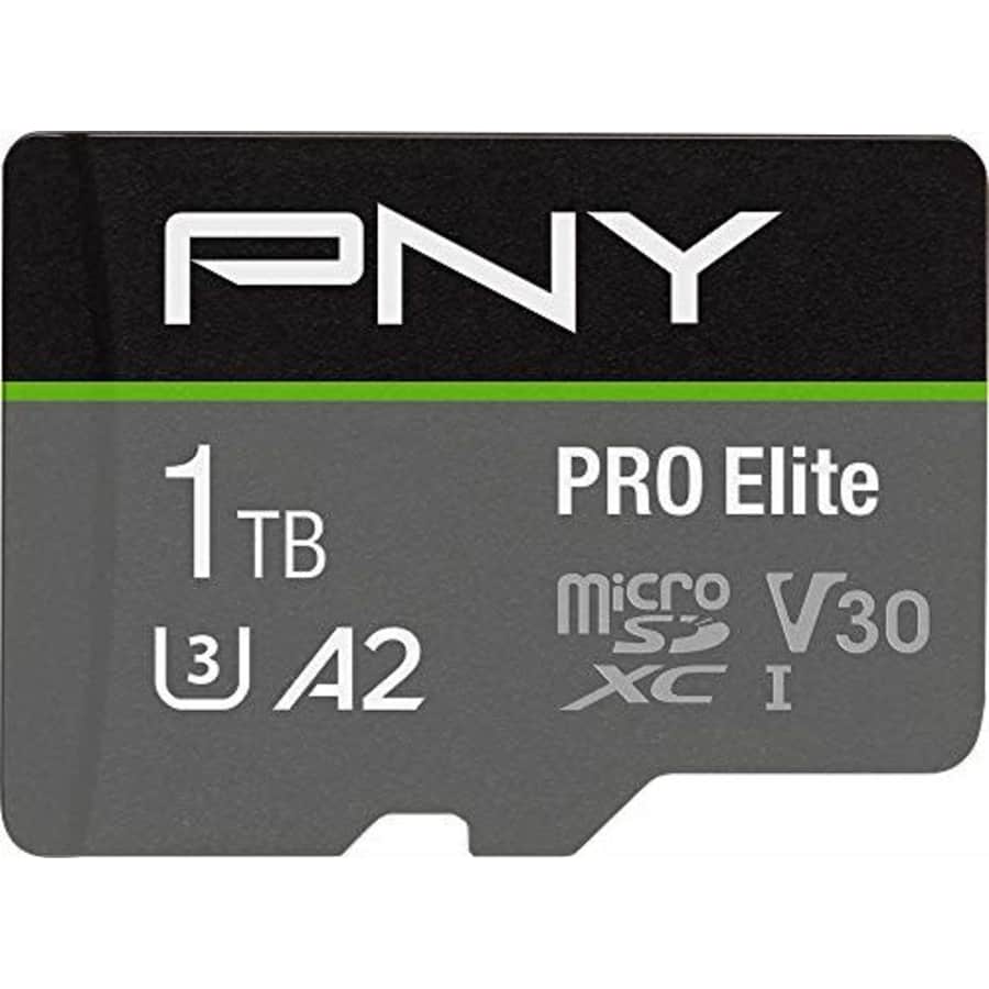 PNY 1TB PRO Elite Class 10 U3 V30 microSDXC Flash Memory Card (P-SDU1TBV32100PRO-GE) for $39 PNY 1TB PRO Elite Class 10 U3 V30 microSDXC Flash Memory Card (P-SDU1TBV32100PRO-GE) for $39