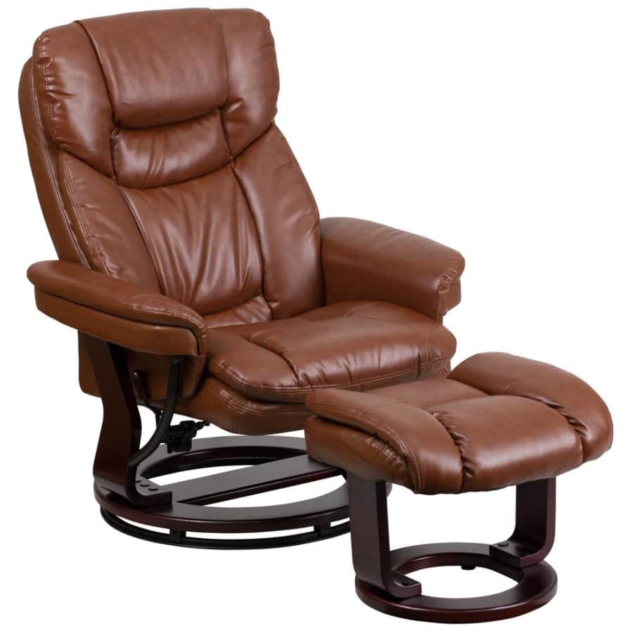 Flash Furniture Vintage LeatherSoft Swivel Recliner and Ottoman for $299 Flash Furniture Vintage LeatherSoft Swivel Recliner and Ottoman for $299