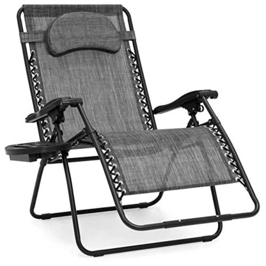 Best Choice Products Oversized Folding Zero Gravity Outdoor Reclining Lounge Patio Chair w/Cup for $70