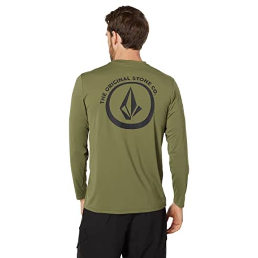 Volcom Men's Standard Taunt UPF 50+ Long Sleeve Loose Fit Rashguard, Military, XX-Large for $40