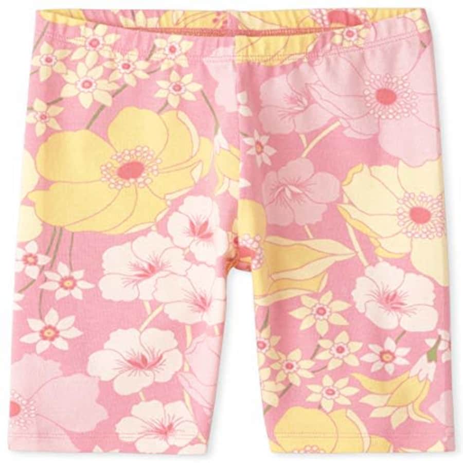 The Children's Place Girls' Printed Bike Shorts, Cherry Blossom, L (10/12) for $10