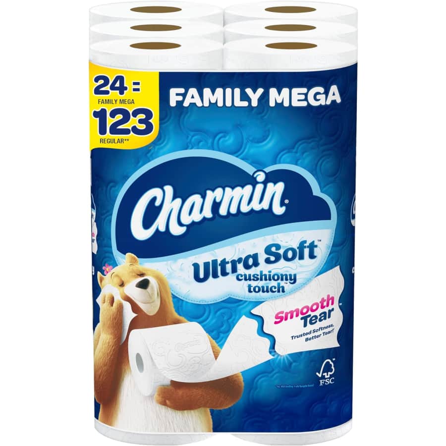 Charmin Ultra Soft Family Mega Roll 24-Pack for $35