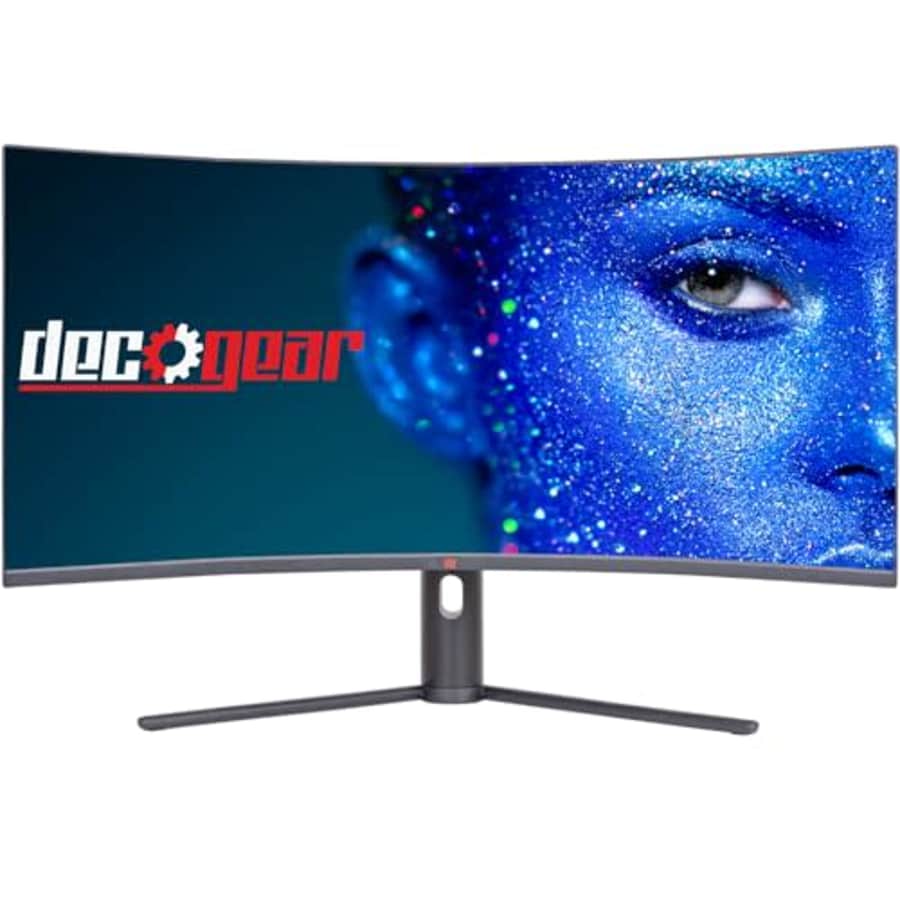 Deco Gear 34" 3440x1440 21:9 Ultrawide Curved Monitor, 144Hz, HDR10, 4000:1 Contrast Ratio, 99% for $220 Deco Gear 34" 3440x1440 21:9 Ultrawide Curved Monitor, 144Hz, HDR10, 4000:1 Contrast Ratio, 99% for $220