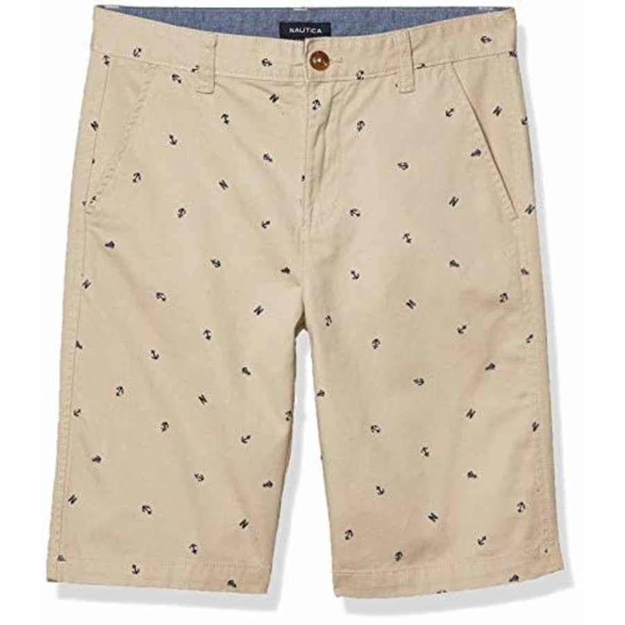 Nautica Boys' All-Over Printed Shorts, Khaki, 14 for $9