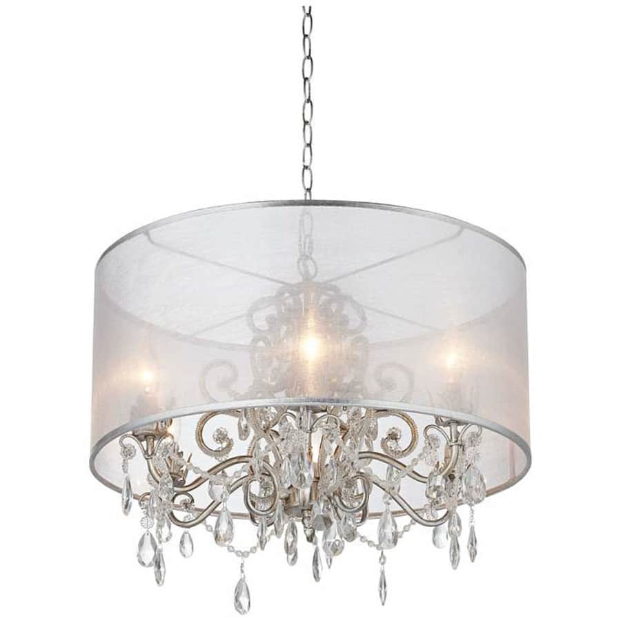 Possini Euro Design Farina 23" Organza Silver Pendant Light for $300 Possini Euro Design Farina 23" Organza Silver Pendant Light for $300