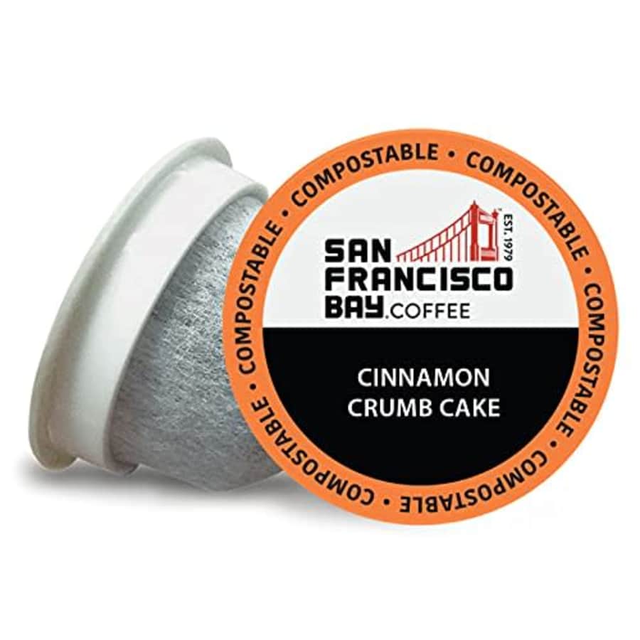 SF Bay Coffee San Francisco Bay Coffee OneCUP Cinnamon Crumb Cake 80 Ct Flavored Medium Roast Compostable Coffee for $44 SF Bay Coffee San Francisco Bay Coffee OneCUP Cinnamon Crumb Cake 80 Ct Flavored Medium Roast Compostable Coffee for $44