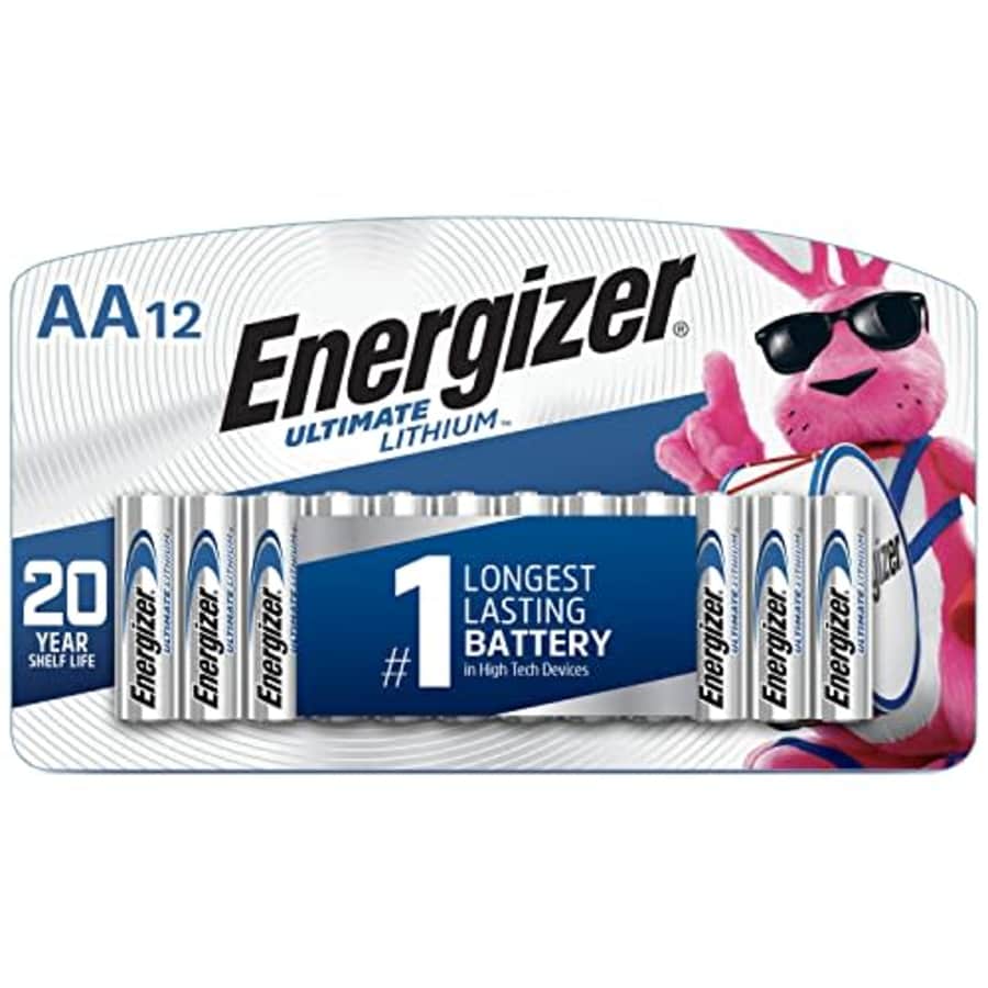 Energizer AA Batteries, Ultimate Double A Battery Lithium, 12 Count for $36