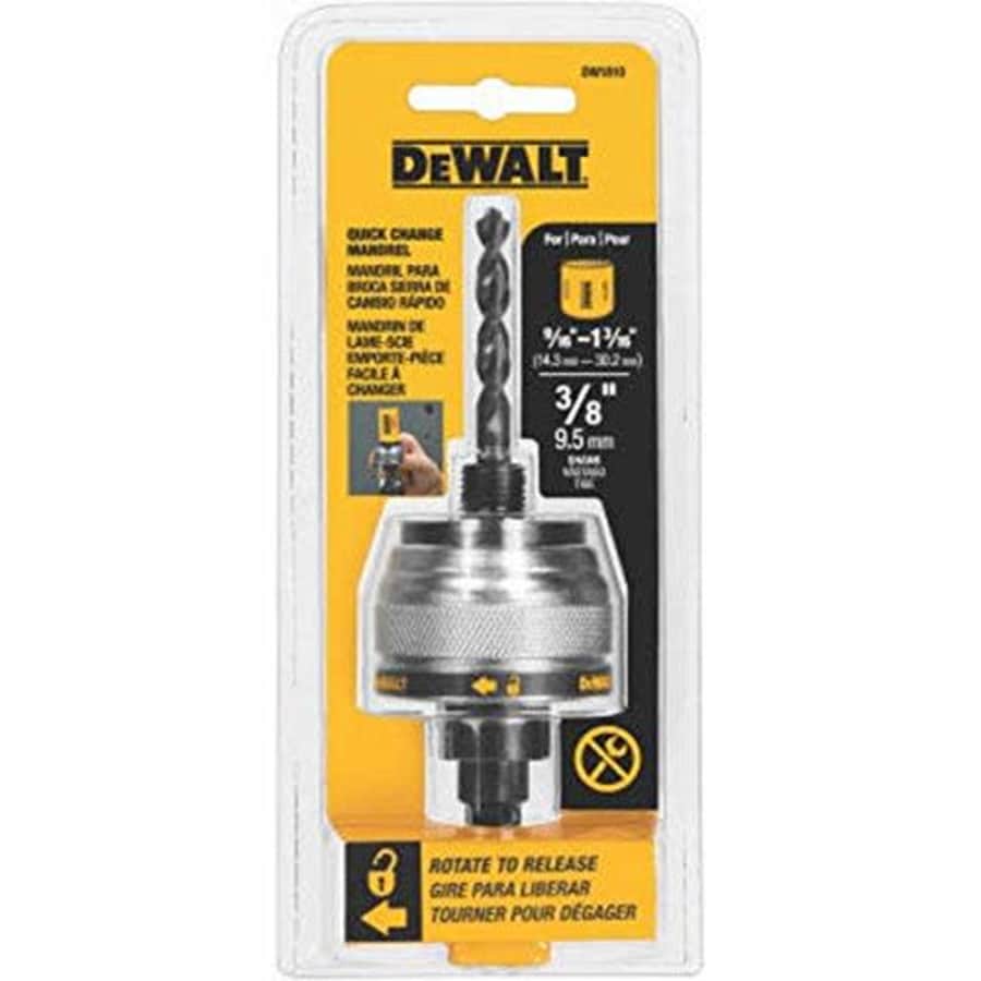 DEWALT DW1810 3/8-Inch Quick Change Mandrel (9/16-Inch to 1-3/16-Inch ), Black, 3/8 in for $34 DEWALT DW1810 3/8-Inch Quick Change Mandrel (9/16-Inch to 1-3/16-Inch ), Black, 3/8 in for $34
