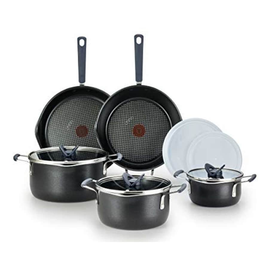T-fal All-in-One Dishwasher Safe Cookware Set, 10-Piece, Black for $177 T-fal All-in-One Dishwasher Safe Cookware Set, 10-Piece, Black for $177