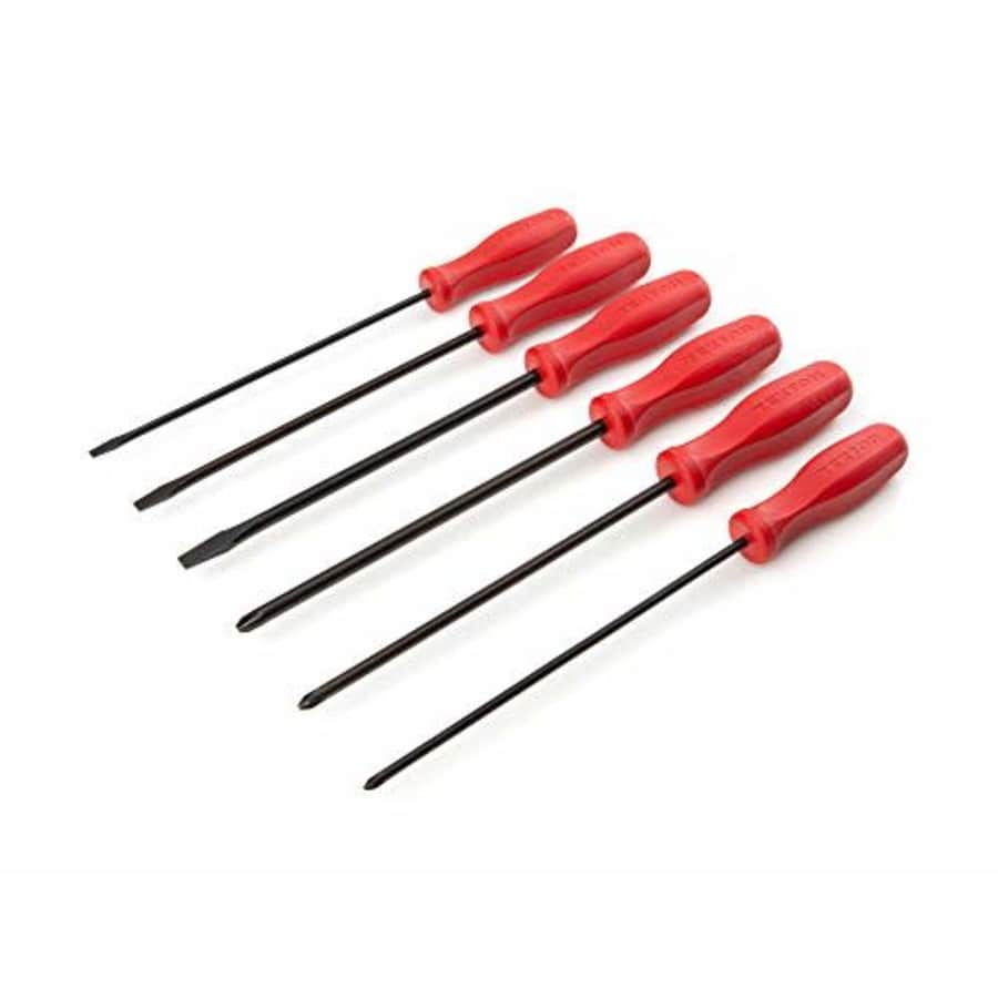 TEKTON Long Hard-Handle Black Oxide Blade Screwdriver Set, 6-Piece (#1-#3, 3/16-5/16 in.) | DRV40118 for $36 TEKTON Long Hard-Handle Black Oxide Blade Screwdriver Set, 6-Piece (#1-#3, 3/16-5/16 in.) | DRV40118 for $36
