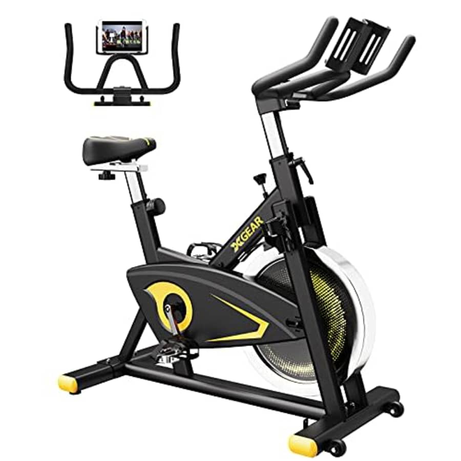 XGEAR Exercise Bike with Tablet Holder, Magnetic Resistant Bike, Belt Drive Indoor Cycling Bike, for $130 XGEAR Exercise Bike with Tablet Holder, Magnetic Resistant Bike, Belt Drive Indoor Cycling Bike, for $130