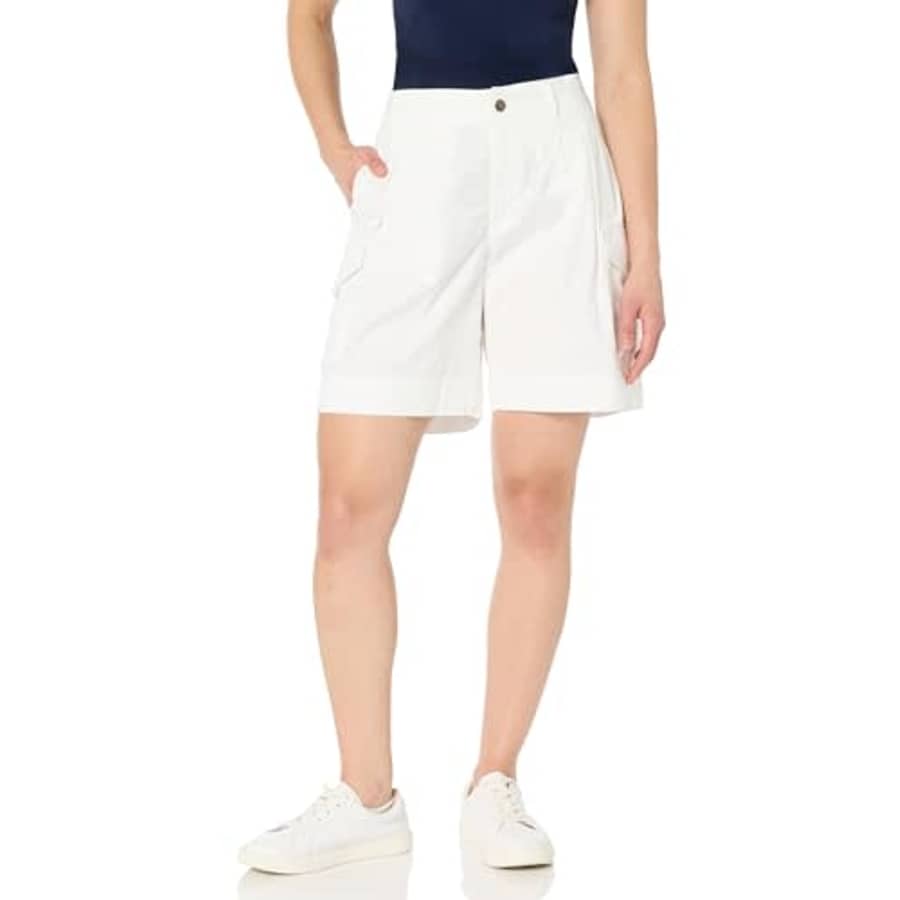 Nautica Women's Bermuda Pleated Cargo Shorts, Bright White for $32 Nautica Women's Bermuda Pleated Cargo Shorts, Bright White for $32
