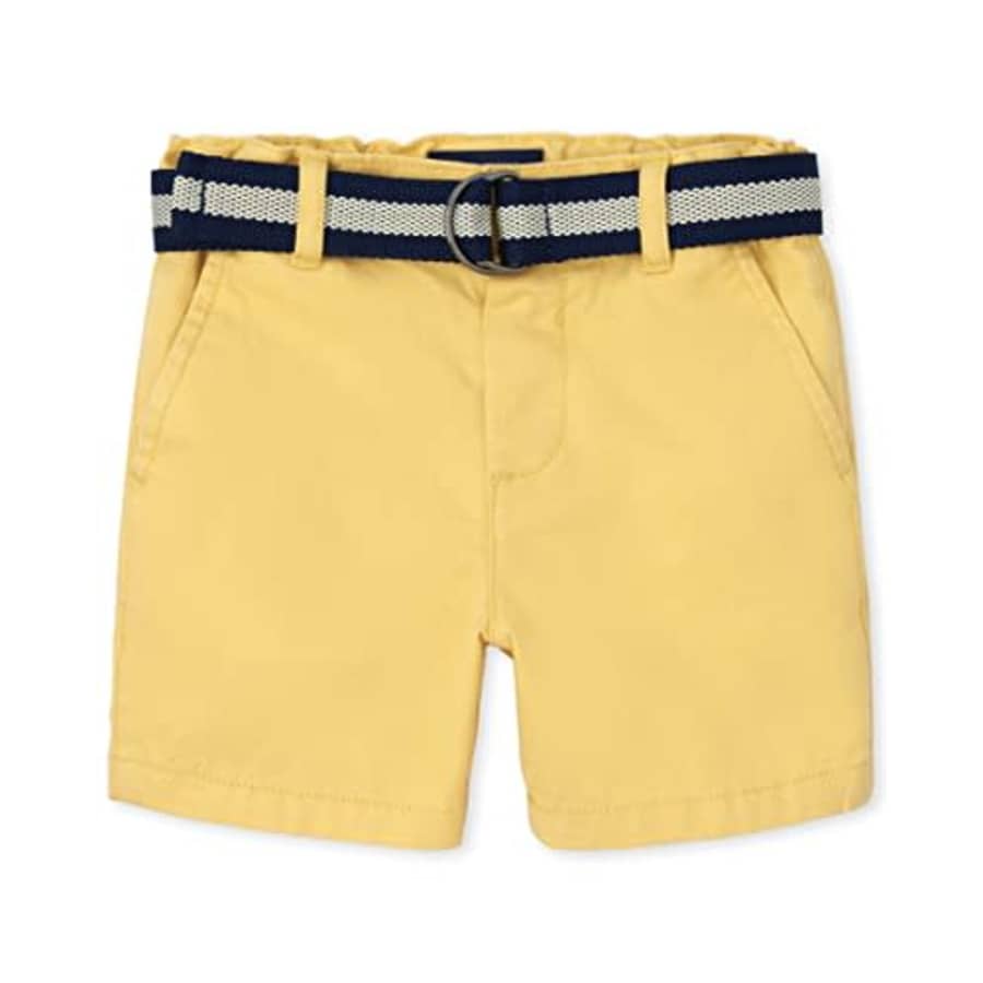 The Children's Place Baby and Toddler Boys Belted Chino Shorts, Banana Pudding, 2T for $6
