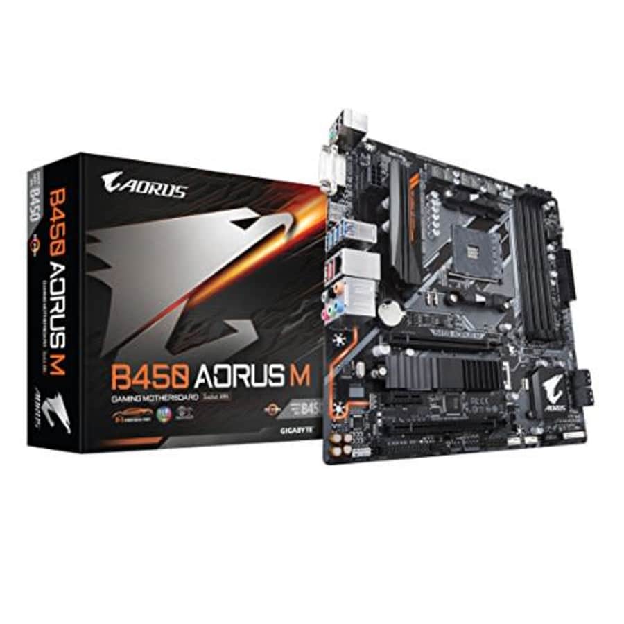 GIGABYTE B450 AORUS M (AMD Ryzen AM4/M.2 Thermal Guard/HDMI/DVI/USB 3.1 Gen 2/DDR4/Micro for $130 GIGABYTE B450 AORUS M (AMD Ryzen AM4/M.2 Thermal Guard/HDMI/DVI/USB 3.1 Gen 2/DDR4/Micro for $130
