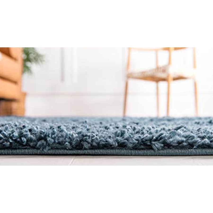 Unique Loom Davos Shag Collection Contemporary Soft Cozy Solid Shag Marine Blue Area Rug (6' 0 x 9' for $94 Unique Loom Davos Shag Collection Contemporary Soft Cozy Solid Shag Marine Blue Area Rug (6' 0 x 9' for $94