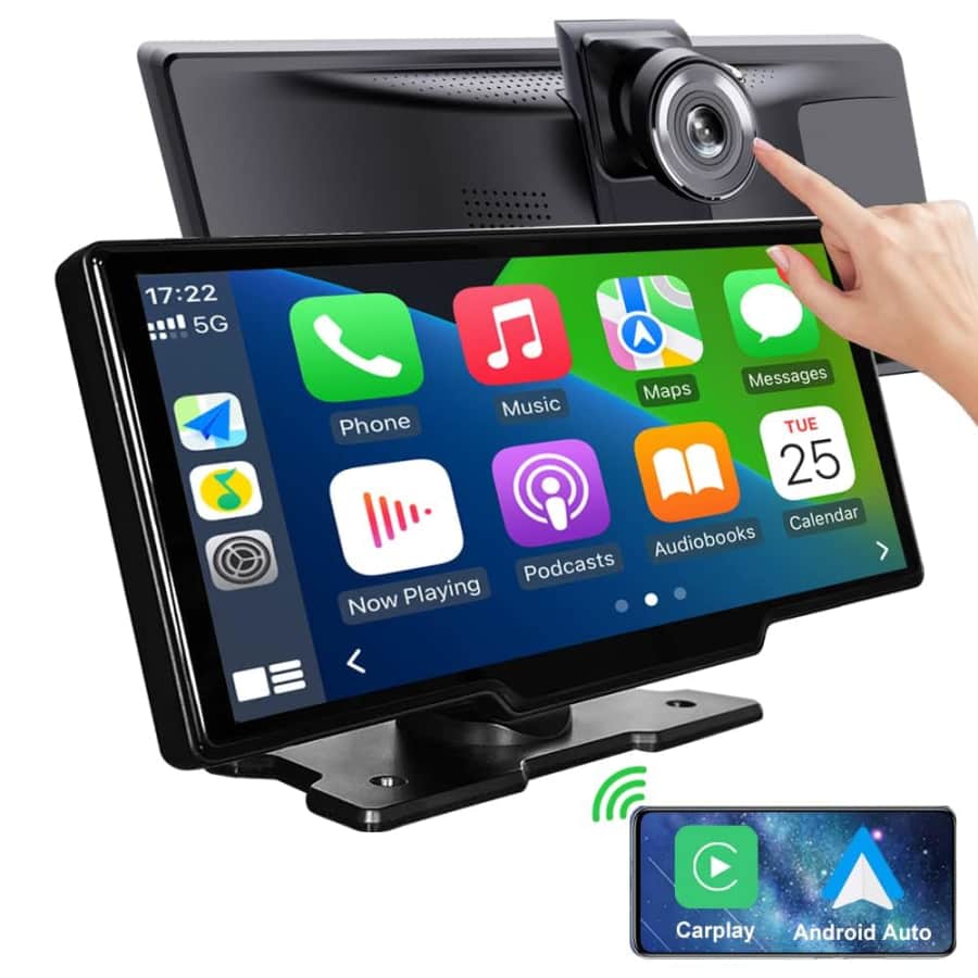 9.3" Portable Car Radio w/ 4K Dashcam for $110