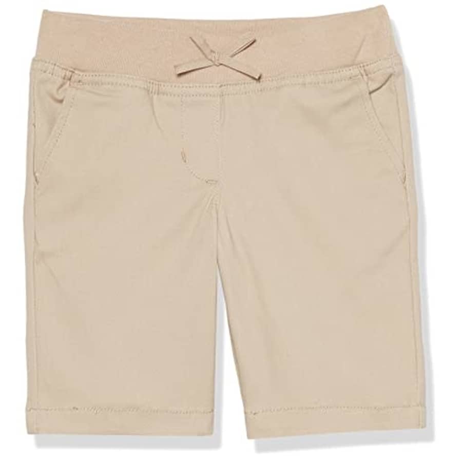 Nautica Girls' Big School Uniform Bermuda Shorts, Fit & Stretchy Material, Faux Button & Functional for $32