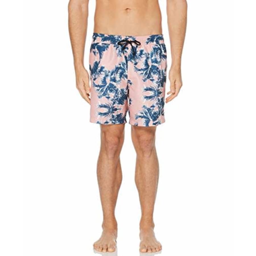 Perry Ellis Men's Printed Water Resistant Swim Shorts, Powder Pink-4ESH1912, Large for $9 Perry Ellis Men's Printed Water Resistant Swim Shorts, Powder Pink-4ESH1912, Large for $9