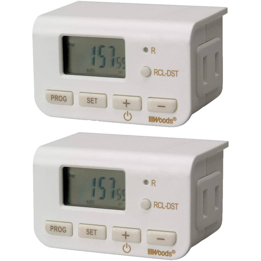 Woods 24-Hour Plug-In Timer 2-Pack for $12 Woods 24-Hour Plug-In Timer 2-Pack for $12