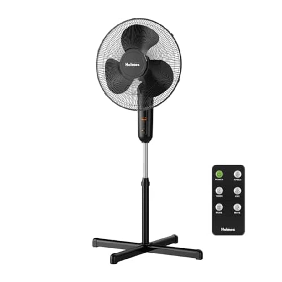 HOLMES 16" Digital Stand Fan, 80 Oscillation, 3 Speeds, 3 Modes, 7.5 Hour Timer, Adjustable Height, for $12 HOLMES 16" Digital Stand Fan, 80 Oscillation, 3 Speeds, 3 Modes, 7.5 Hour Timer, Adjustable Height, for $12