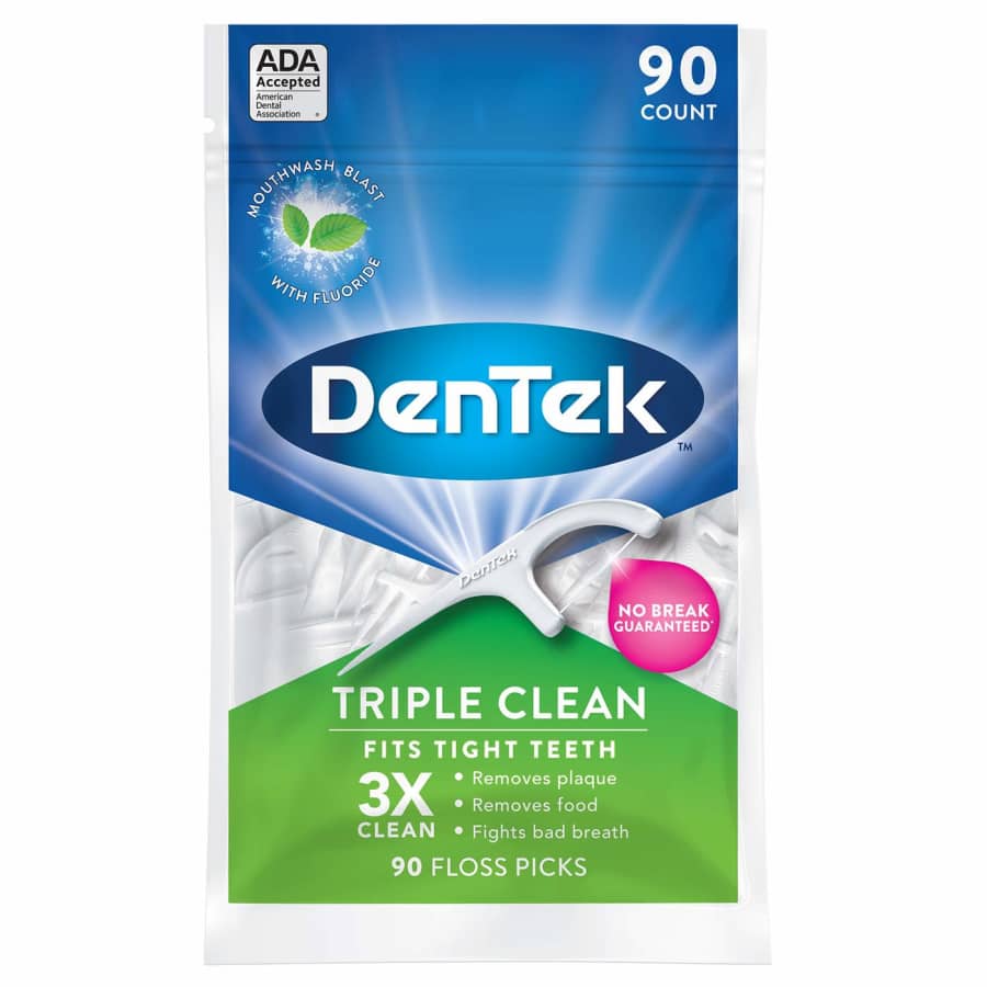 DenTek Triple Clean Floss Picks 90-Count Pack for $3