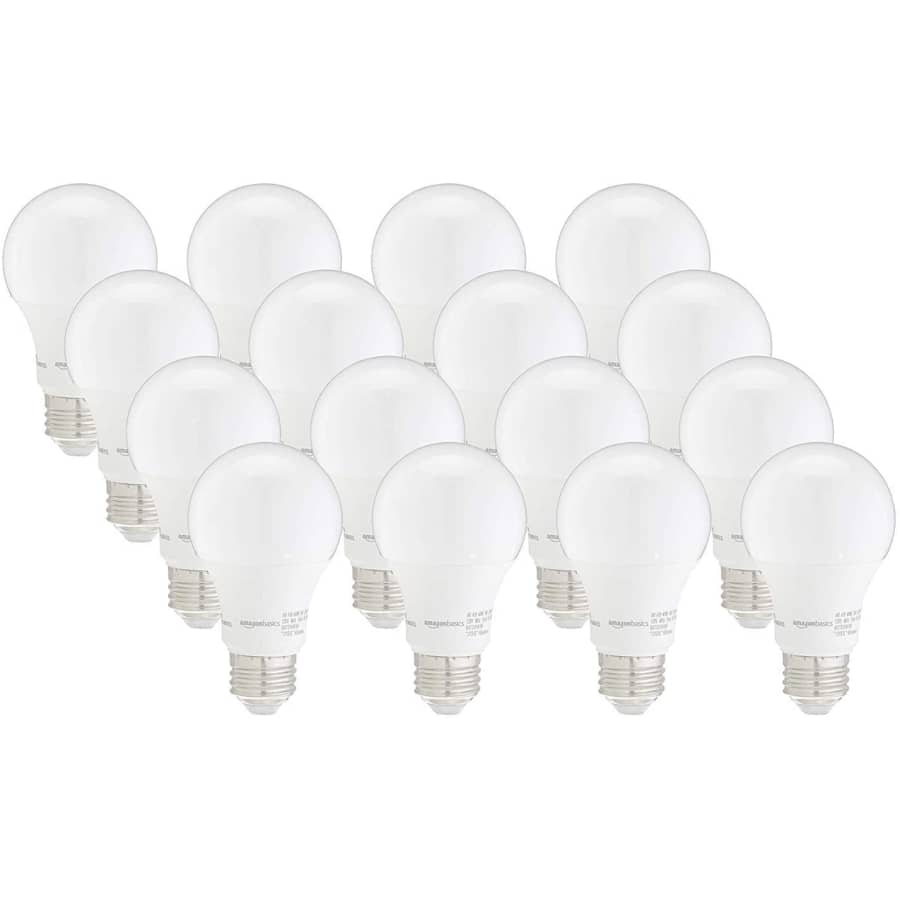 Amazon Basics 6W LED Dimmable A19 Light Bulb 16-Pack for $13 w/ Prime