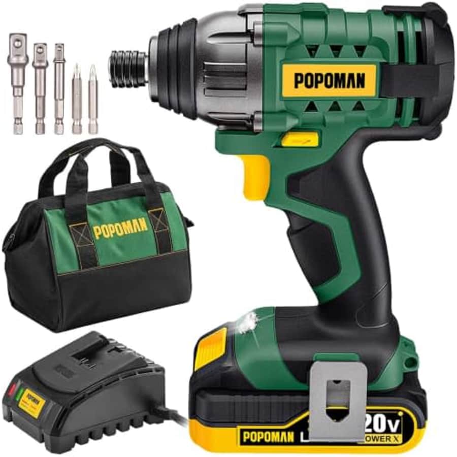 Popoman 20V Max Impact Drill/Driver for $43