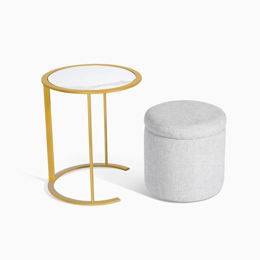 DWVO Marble Round End Table for $66