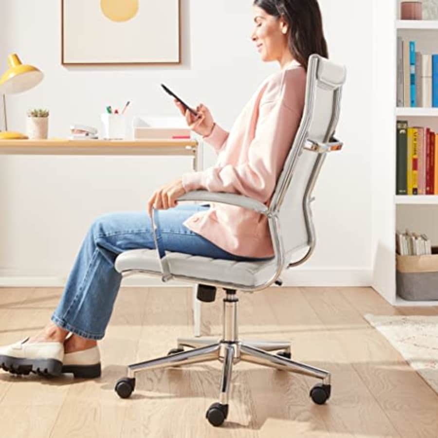 Amazon Basics Executive Modern Office High-Back Adjustable Rolling Computer Desk Chair with for $150 Amazon Basics Executive Modern Office High-Back Adjustable Rolling Computer Desk Chair with for $150
