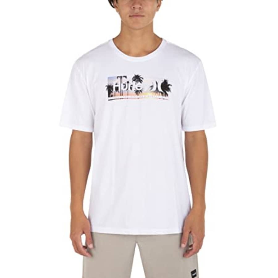 Hurley Men's Everyday Washed Graphic T-Shirt, White/Sunset, XX-Large for $21