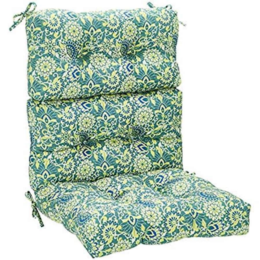 Amazon Basics Tufted Outdoor High Back Patio Chair Cushion- Blue Flower for $12