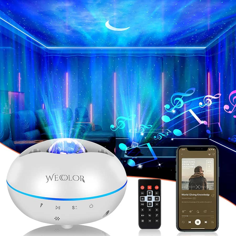 Wecolor Galaxy Star Projector Light with Bluetooth Speaker for $15 Wecolor Galaxy Star Projector Light with Bluetooth Speaker for $15