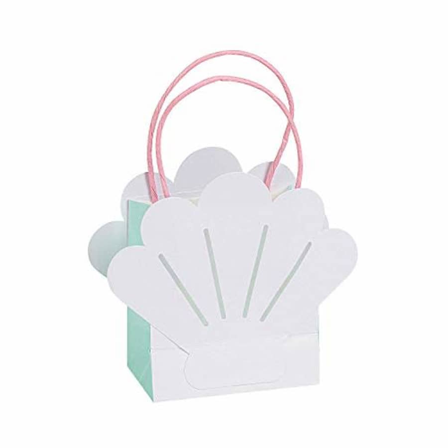 Fun Express Mermaid Shell Gift Bags - Under the Sea, Ocean and themed party supplies - 12 Pieces for $9