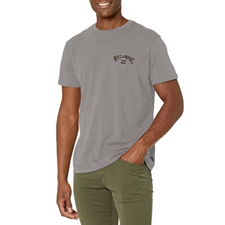 Billabong Men's Classic Short Sleeve Premium Logo Graphic T-Shirt, Light Grey Heather Arch Fill, for $46 Billabong Men's Classic Short Sleeve Premium Logo Graphic T-Shirt, Light Grey Heather Arch Fill, for $46