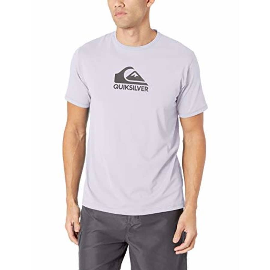 Quiksilver Men's Solid Streak Short Sleeve Rashguard UPF 50+ Sun Protection, White, L for $35