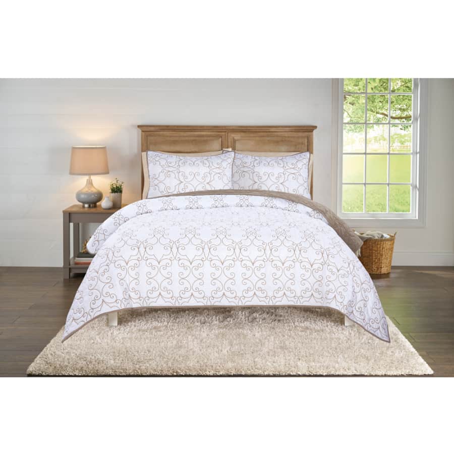 BH&G Sausalito Full / Queen Neutral Embroidery Quilt for $19 BH&G Sausalito Full / Queen Neutral Embroidery Quilt for $19